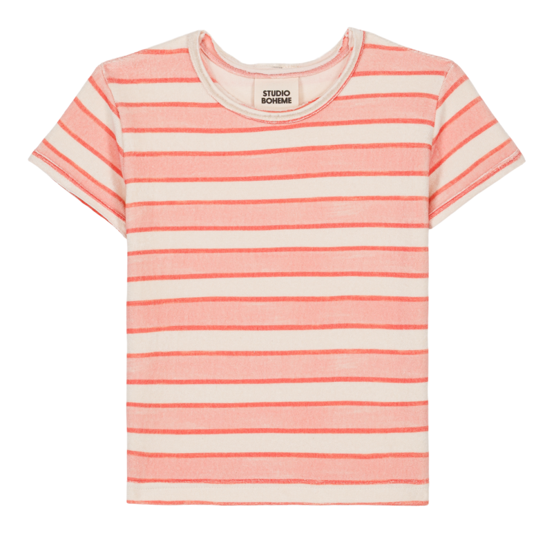 【STUDIO BOHEME】TSHIRT ESSENTIAL - PINK / RED STRIPES