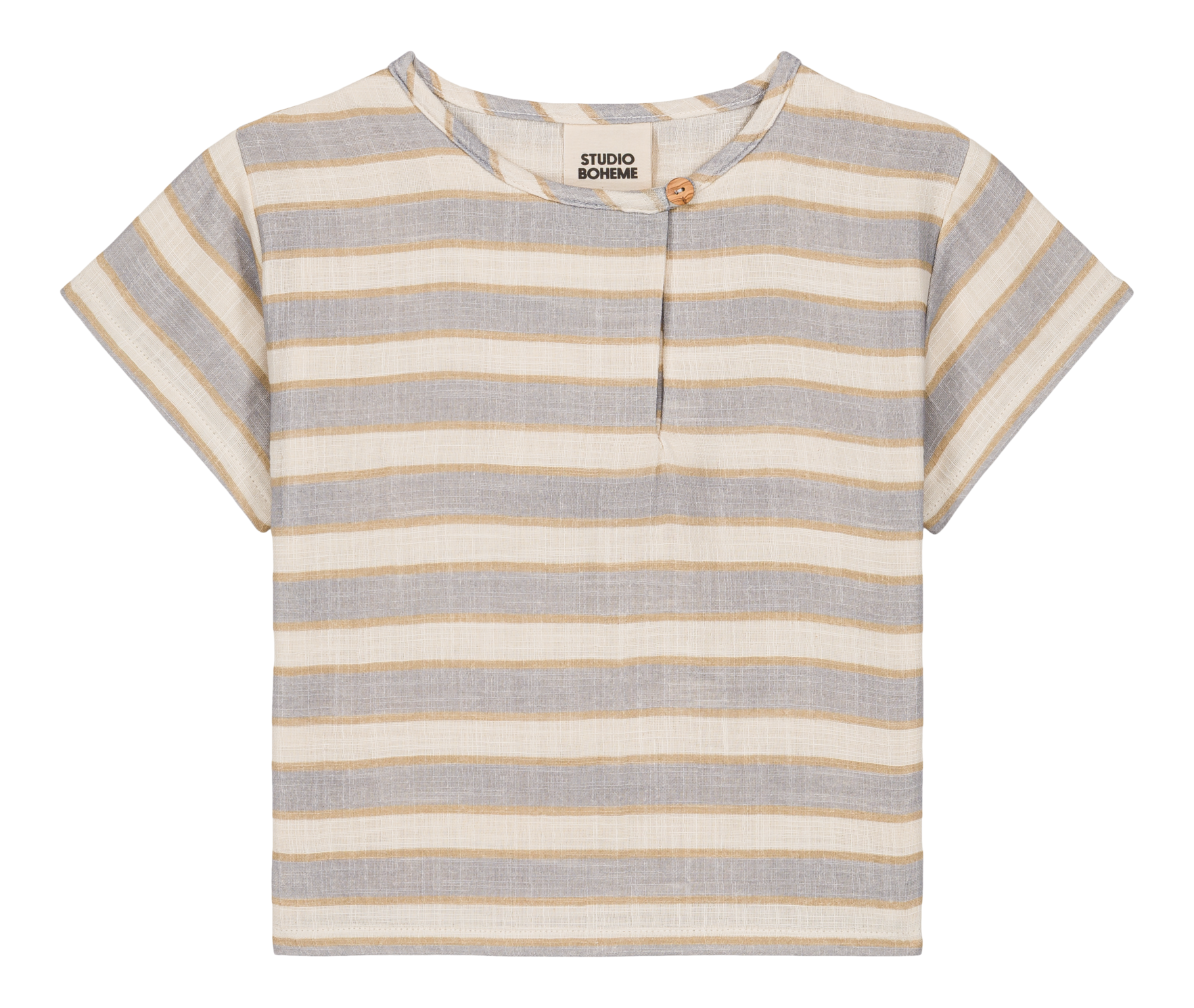 【STUDIO BOHEME】T-SHIRT ORSO - BLUE / GOLD STRIPES