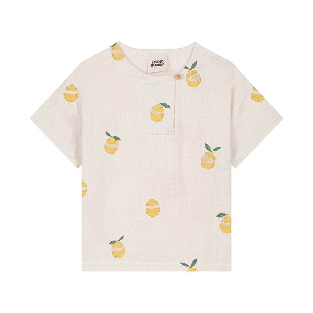 【STUDIO BOHEME】T-SHIRT ORSO - OFF WHITE / LEMON
