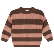 【YUKI】Stripes Knitted Sweater - FUDGE