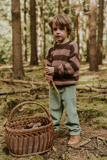 【YUKI】Stripes Knitted Sweater - FUDGE