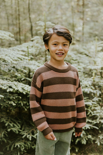 【YUKI】Stripes Knitted Sweater - FUDGE