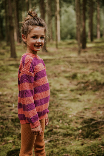 【YUKI】Stripes Knitted Sweater - SORBET
