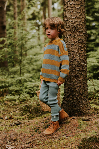 【YUKI】Stripes Knitted Sweater - SUNSET