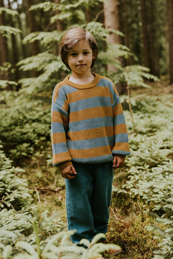 【YUKI】Stripes Knitted Sweater - SUNSET