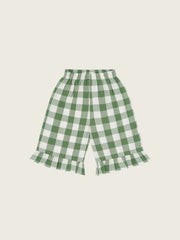 【ORGANIC ZOO】Dill Gingham Frill Culottes