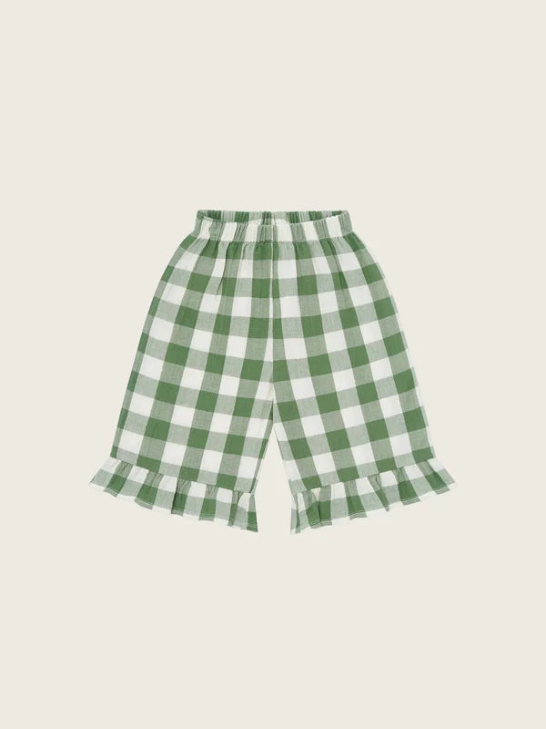 【ORGANIC ZOO】Dill Gingham Frill Culottes
