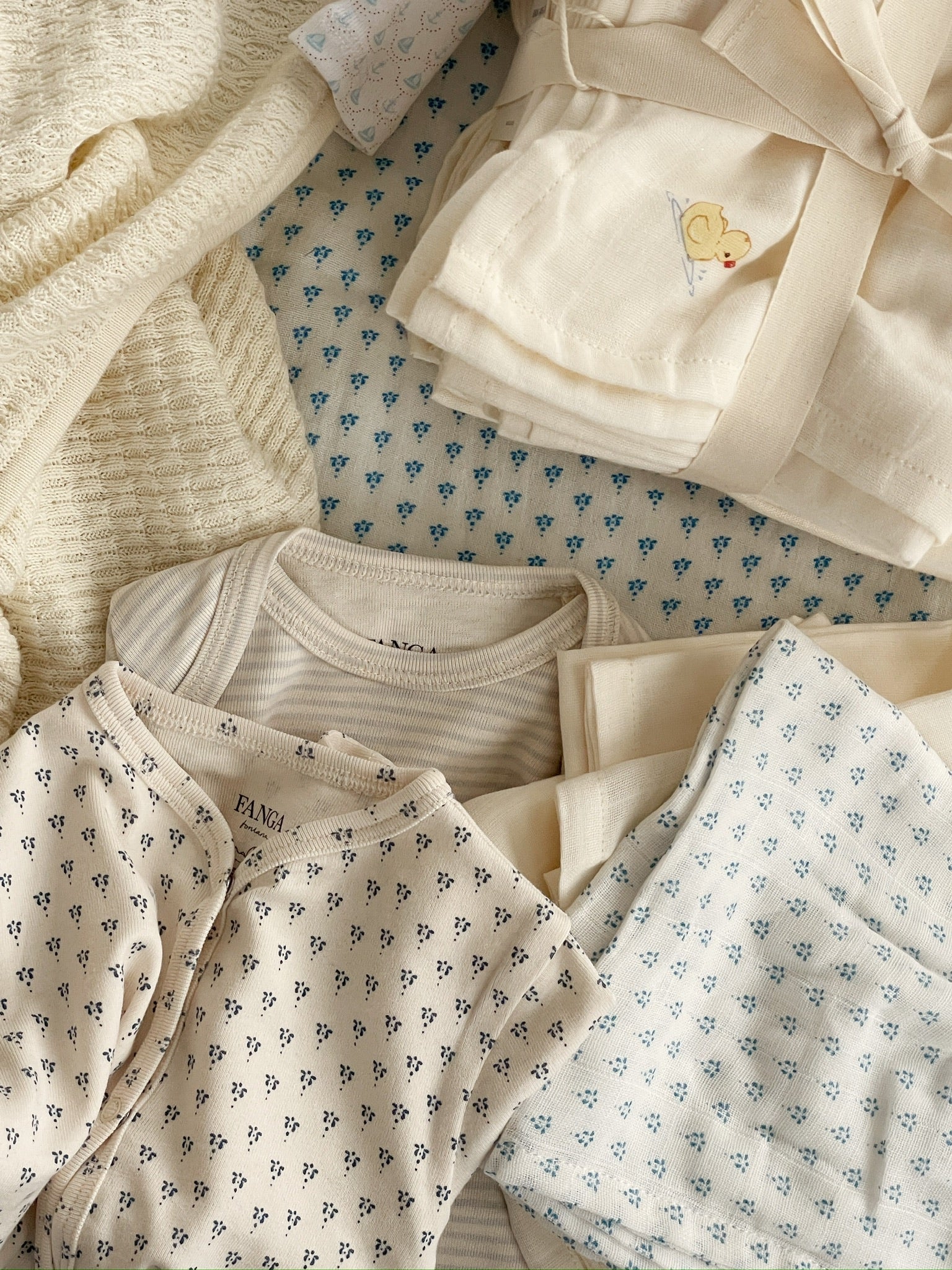 【Konges Sløjd】BELLINI 3 PACK MUSLIN CLOTH GOTS - PUNTO BLU
