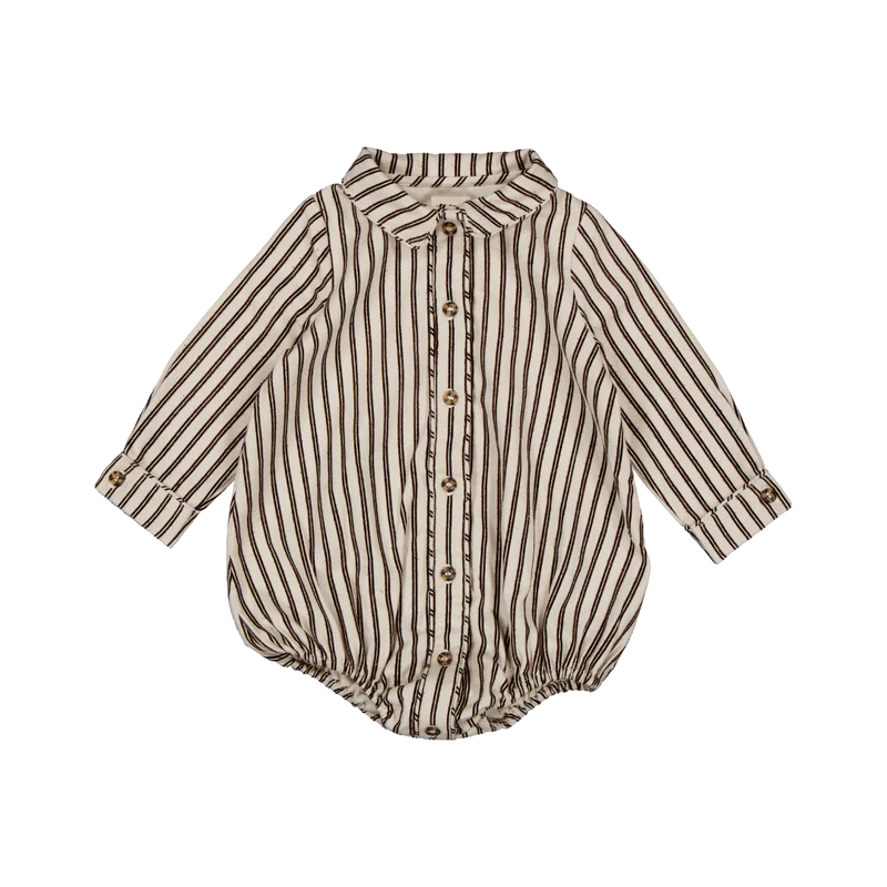 【LOIR PARIS】ORSO - BEIGE FLOCKED STRIPES