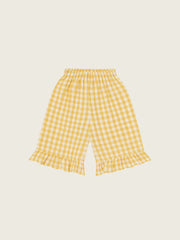 【ORGANIC ZOO】Honeycomb Gingham Frill Culottes