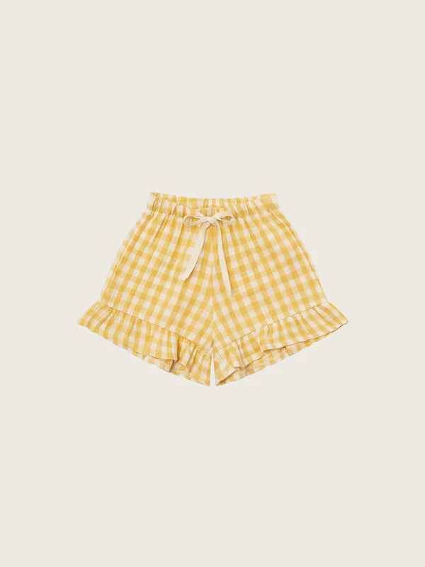 【ORGANIC ZOO / オーガニックズー】Honeycomb Gingham Frill Shorts ハニカムギンガム フリル ショーツ｜オーガニックコットン キッズ