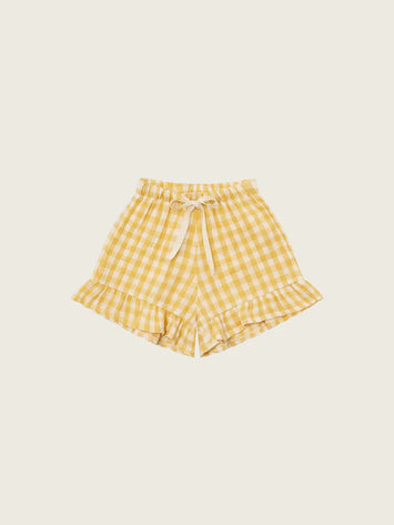 【ORGANIC ZOO / オーガニックズー】Honeycomb Gingham Frill Shorts ハニカムギンガム フリル ショーツ｜オーガニックコットン キッズ