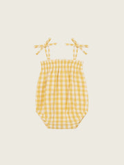 【ORGANIC ZOO / オーガニックズー】Honeycomb Gingham Spaghetti Bodysuit ハニーギンガム スパゲッティ ボディスーツ｜オーガニックコットン