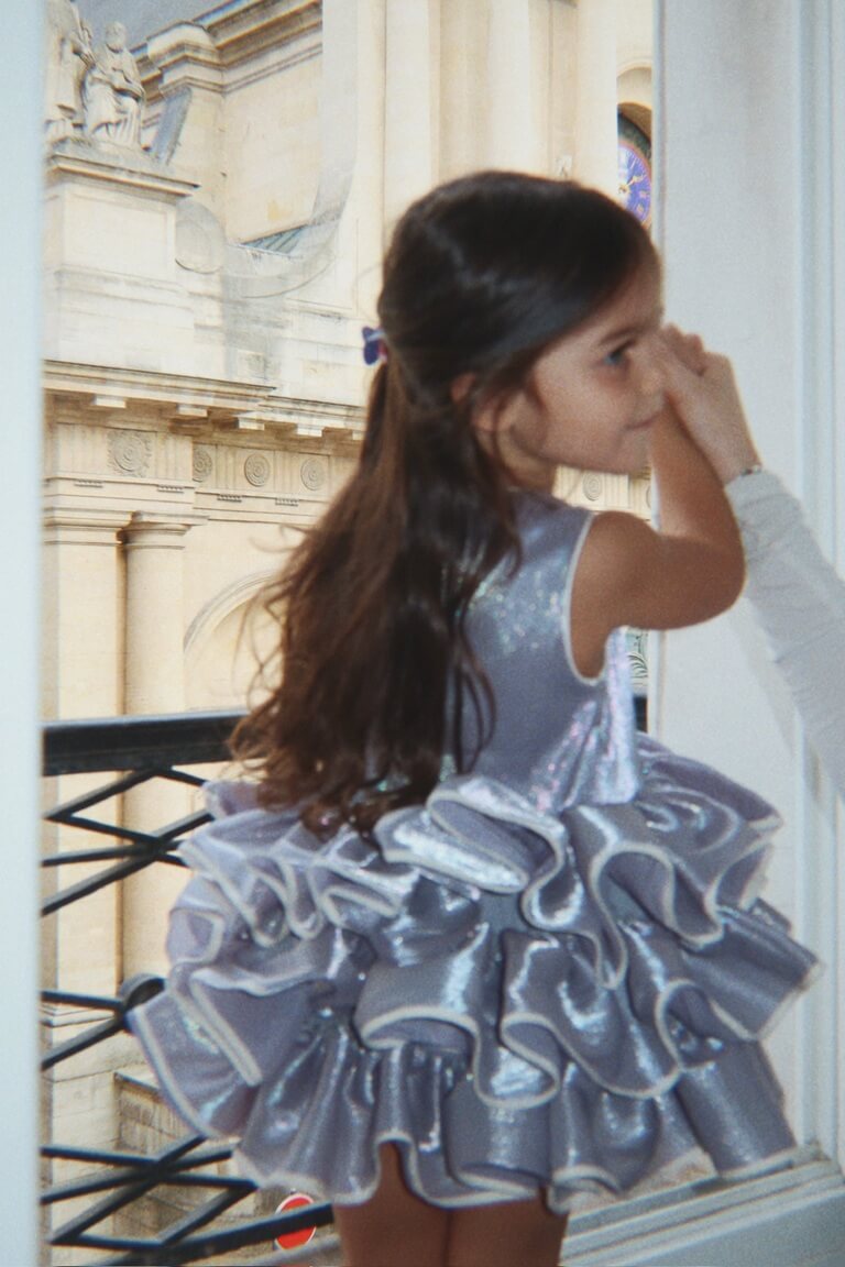 【Konges Sløjd】FIA FRILL DRESS GRS - SLEET