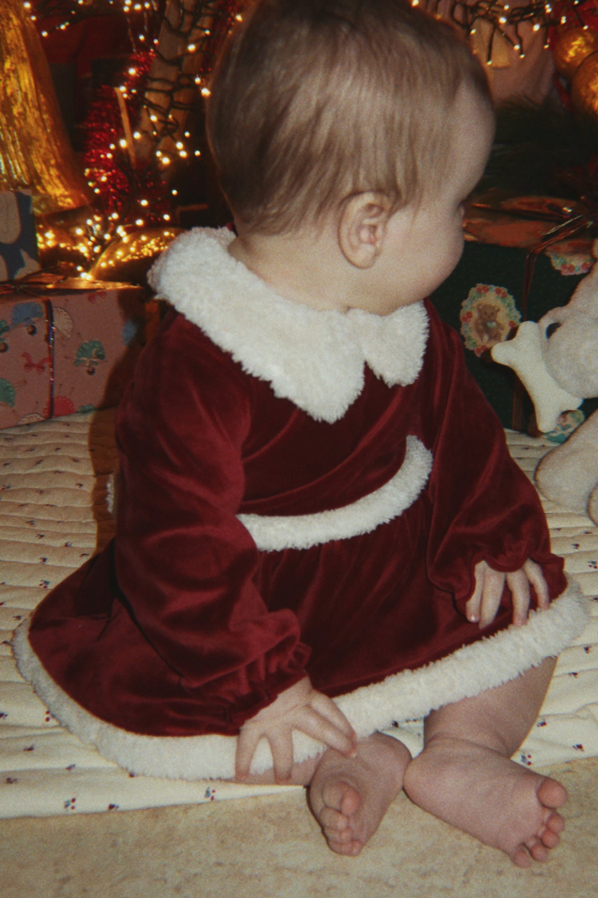 【Konges Sløjd】CHRISTMAS ROMPER DRESS GRS - RED DAHLIA