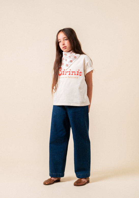 【Birinit】Birinit Ivory t-shirt girl/Camiseta cruda Birinit niña