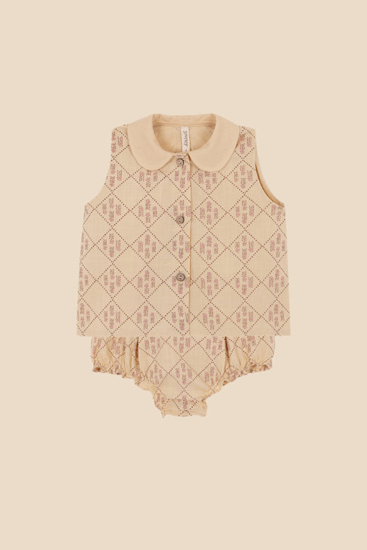【Birinit】Castelflorite blouse and bloomer set baby/Set camisa Castelflorite bebé