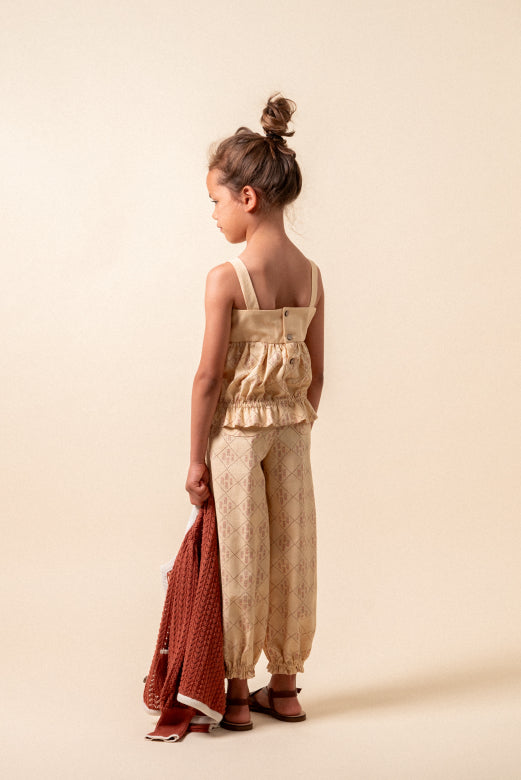 【Birinit】Castelflorite long baggy pants girl/Pantalón largo bombacho Castelflorite niña