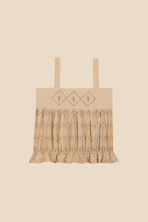 【Birinit】Castelflorite embroidered top girl/Top Castelflorite bordado niña