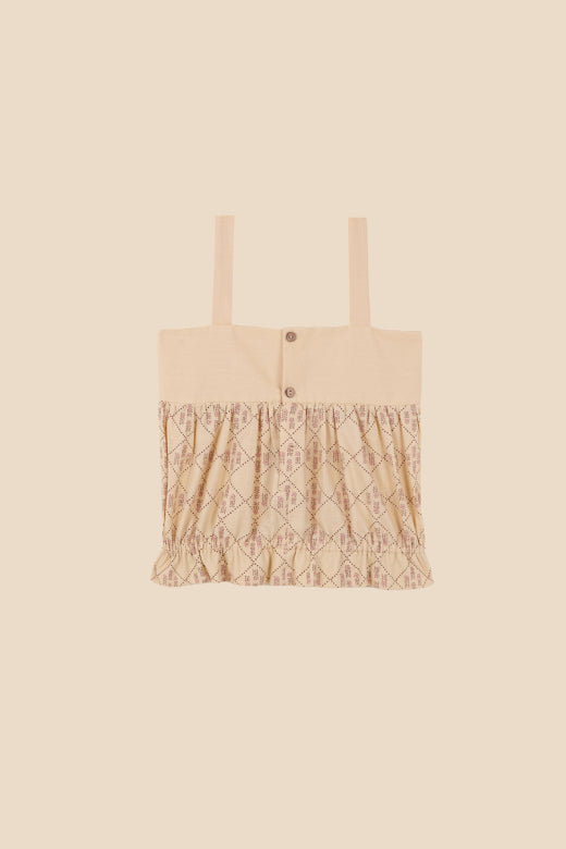 【Birinit】Castelflorite embroidered top girl/Top Castelflorite bordado niña