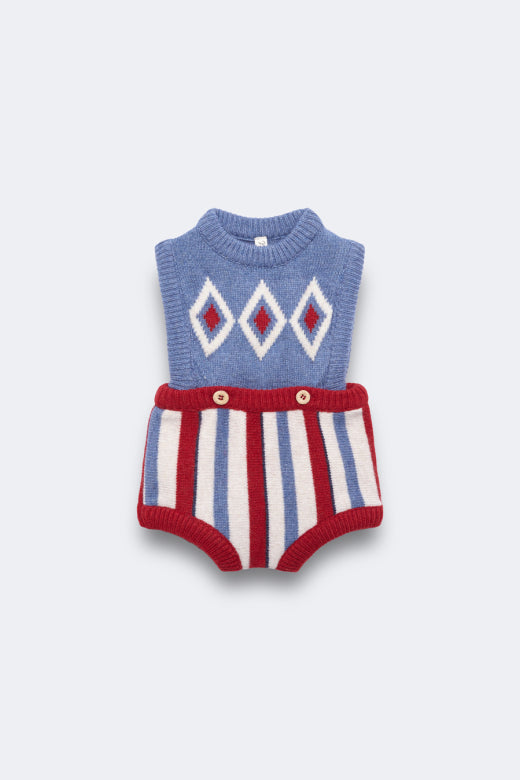 【Birinit】Argyle knit romper baby