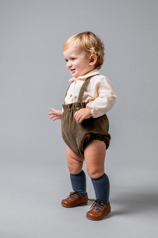 【Birinit】Khaki corduroy straps bloomer baby