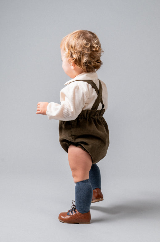 【Birinit】Khaki corduroy straps bloomer baby
