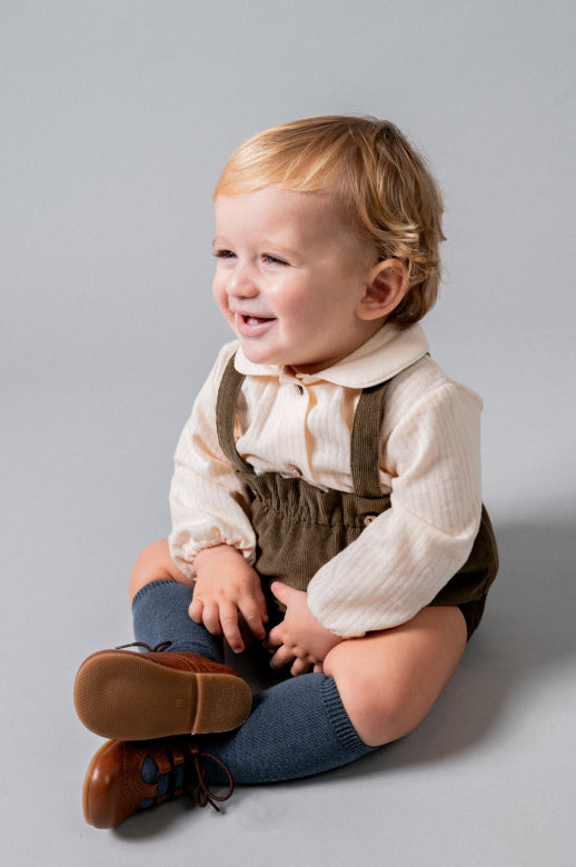 【Birinit】Khaki corduroy straps bloomer baby