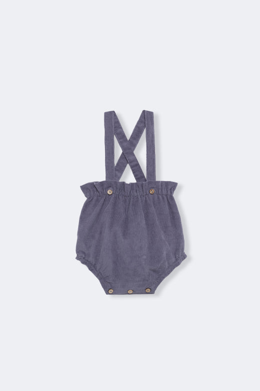 【Birinit】Storm blue corduroy straps bloomer baby