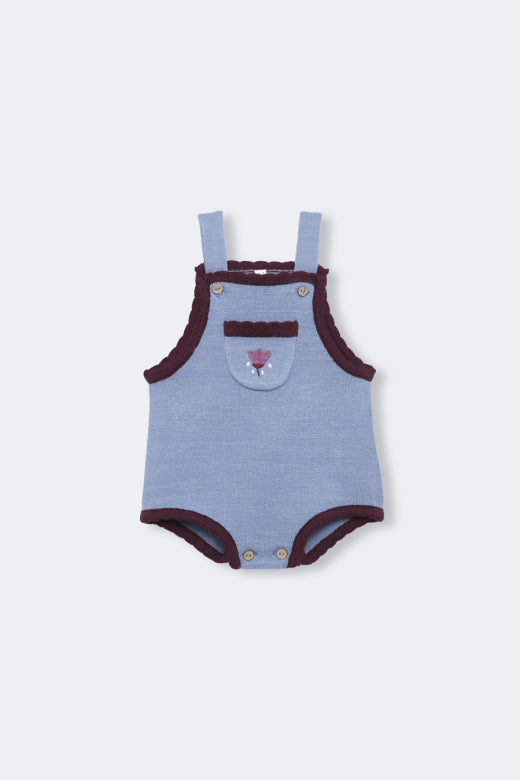 【Birinit】Stone knit embroidered romper baby
