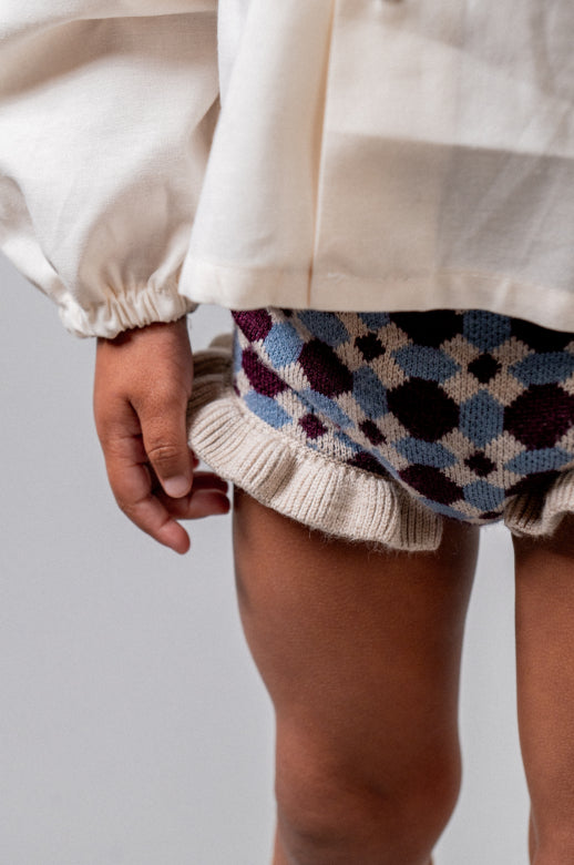 【Birinit】Geometric knit bloomer baby