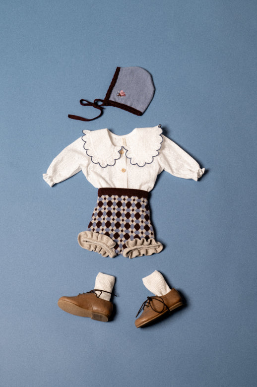 【Birinit】Geometric knit bloomer baby