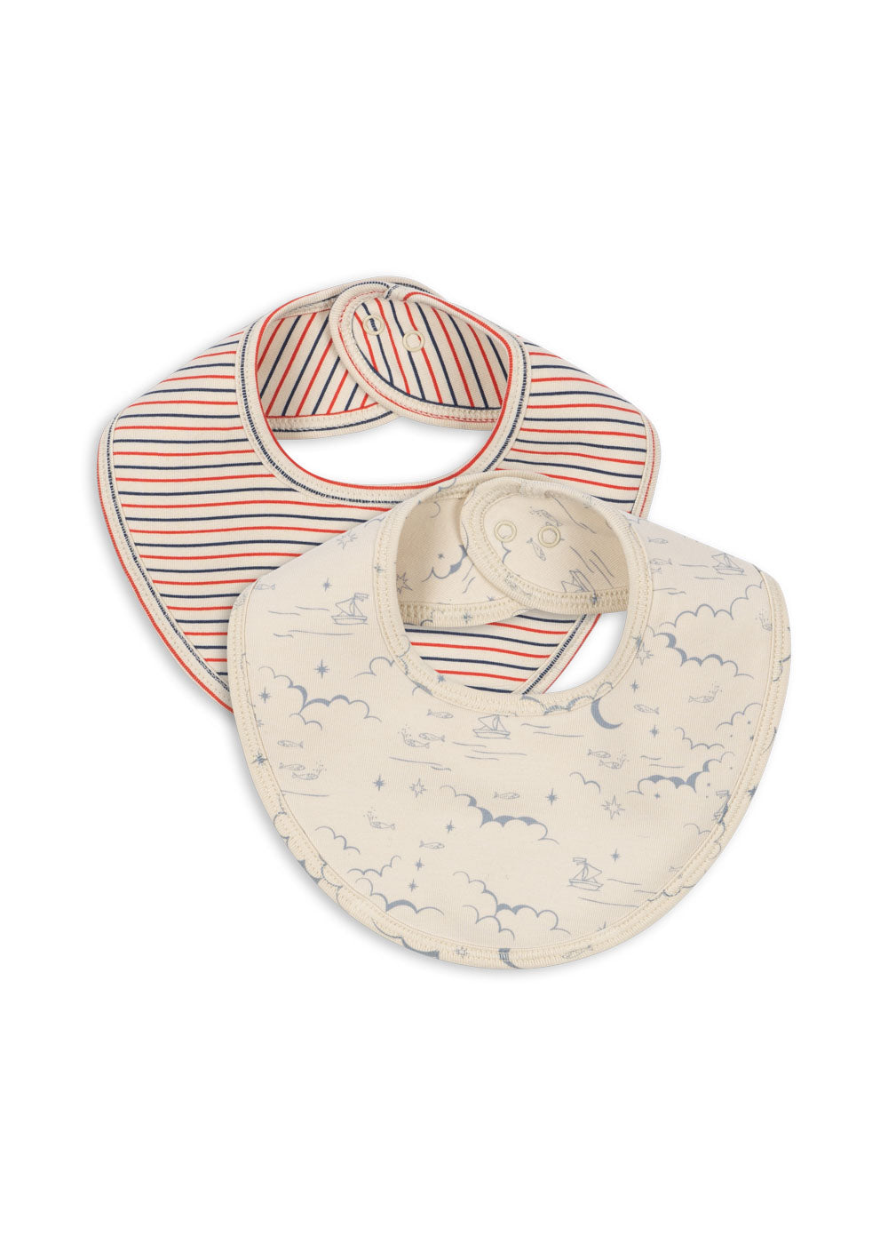 【Konges Sløjd】MINNIE 2 PACK BIB - STRIPE TRICOLORE PETIT/CIELO MARINO