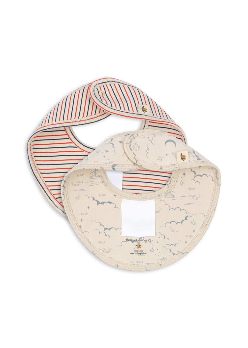 【Konges Sløjd】MINNIE 2 PACK BIB - STRIPE TRICOLORE PETIT/CIELO MARINO