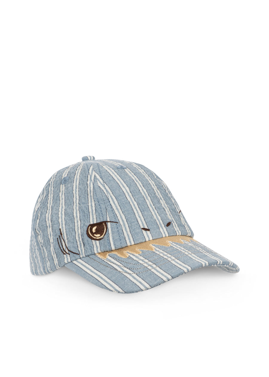 コンゲススロイド ELLIOT SHARK CAP GOTS トリオブルーストライプ アニマル刺繍キャップ