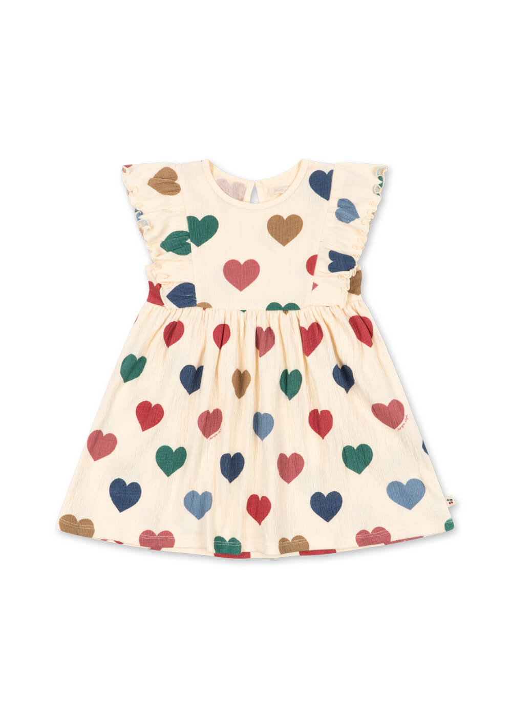 【Konges Sløjd / コンゲススロイド】CHLEO ハートプリント ワンピース BON COEUR COLORÉ｜オーガニックコットン キッズ ジャージードレス