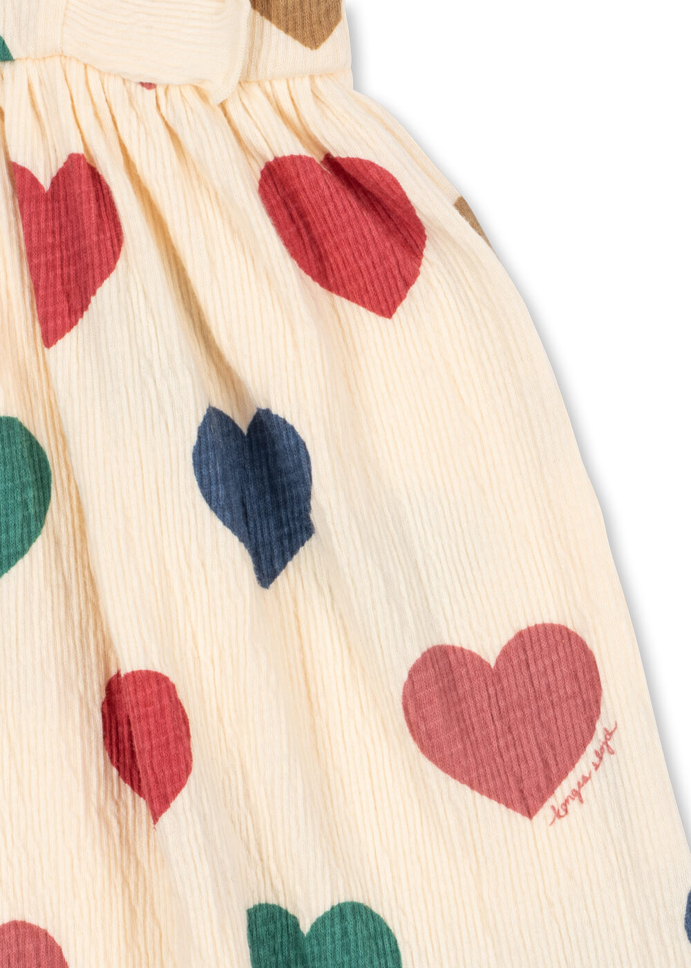 【Konges Sløjd / コンゲススロイド】CHLEO ハートプリント ワンピース BON COEUR COLORÉ｜オーガニックコットン キッズ ジャージードレス