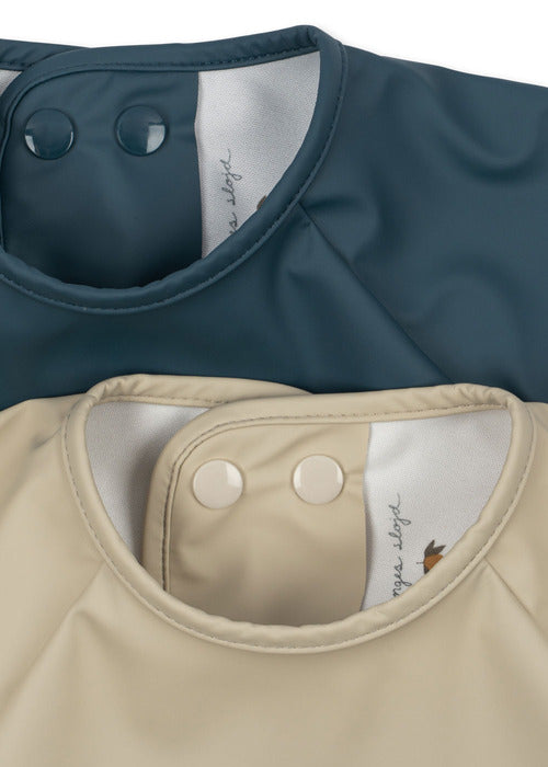 【Konges Sløjd】2 PACK DINNER BIB WITH SLEEVES - TIGER RUGGITO