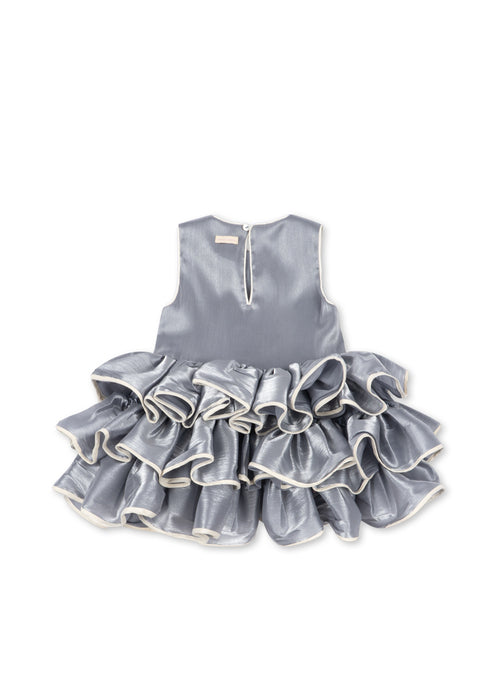 【Konges Sløjd】FIA FRILL DRESS GRS - SLEET