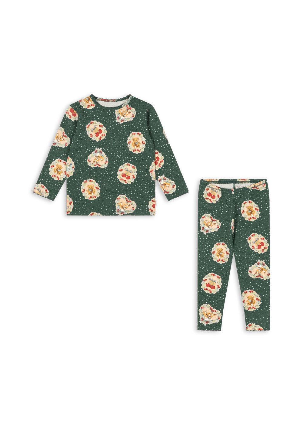 【Konges Sløjd】 BASIC BLOUSE/PANTS SET GOTS - DEER DIARY GREEN