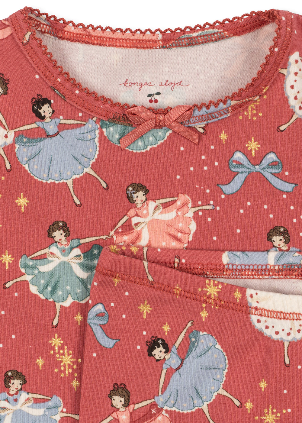 【Konges Sløjd】 BASIC BLOUSE/PANTS SET GOTS - BOW BALLERINA BLUSH