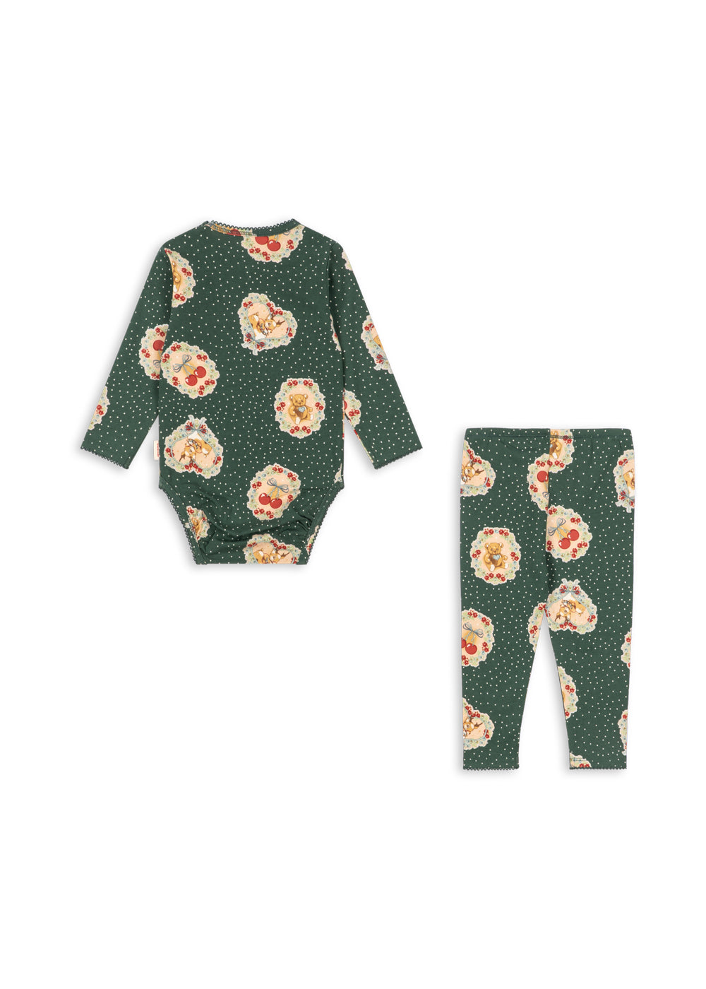 【Konges Sløjd】BASIC BODY/PANTS SET GOTS - DEER DIARY GREEN