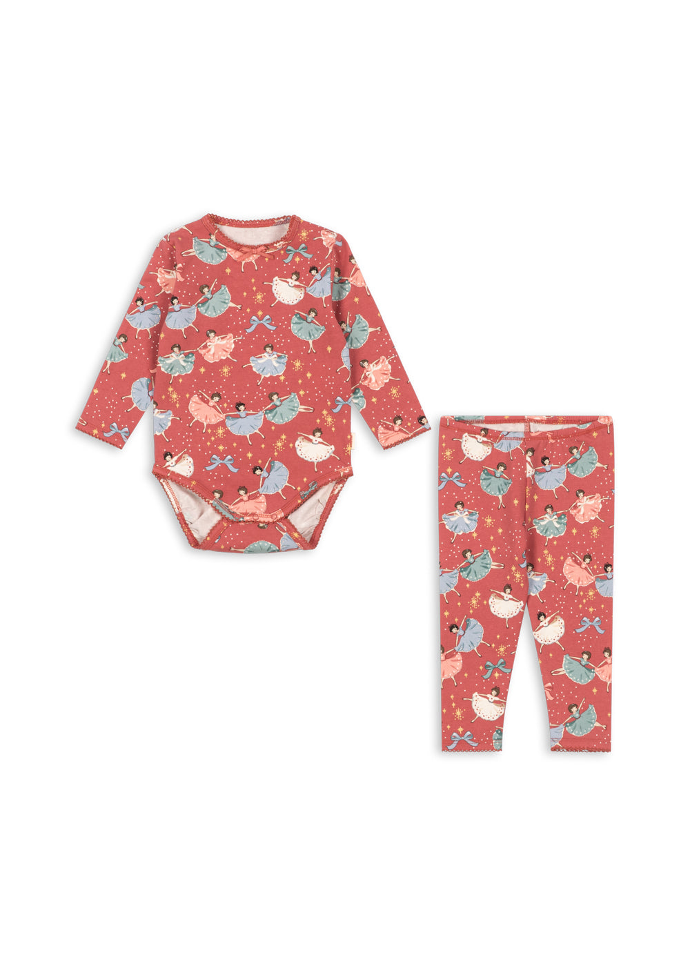 【Konges Sløjd】BASIC BODY/PANTS SET GOTS - BOW BALLERINA BLUSH