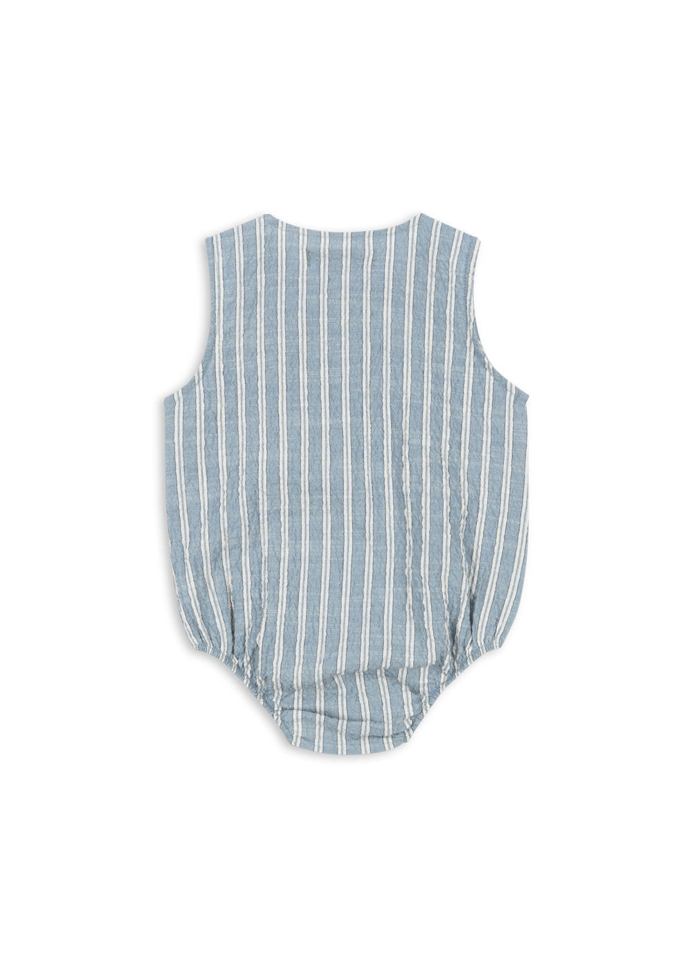 【Konges Sløjd / コンゲススロイド】 ELLIOT ROMPER GOTS - TRIO BLEU STRIPE｜出産祝い オーガニックコットン ロンパース