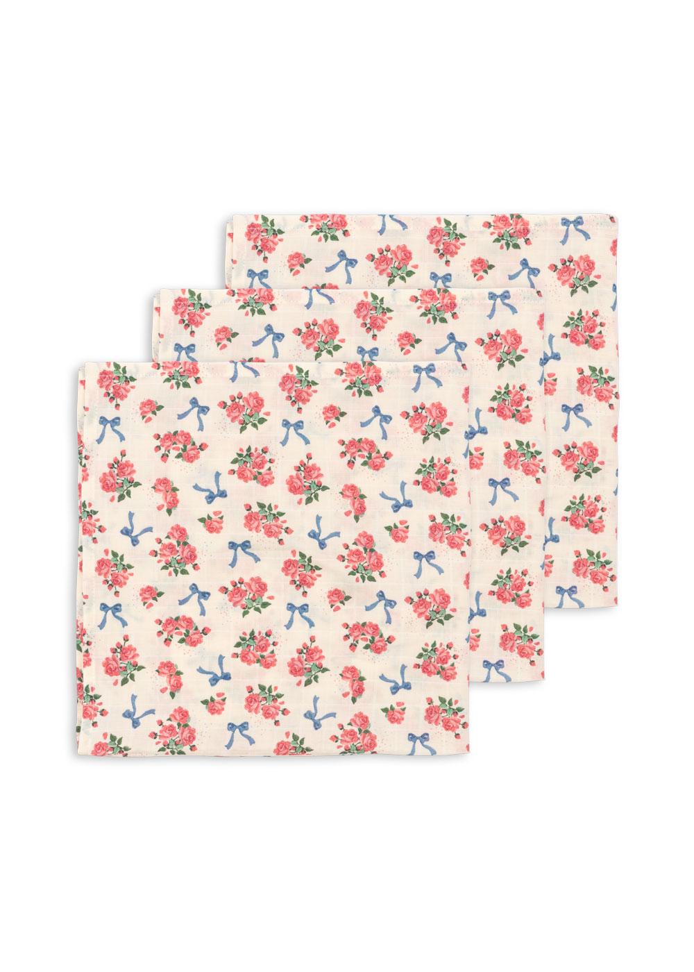【Konges Sløjd】3 PACK MUSLIN CLOTH GOTS - BELLA ROSITA