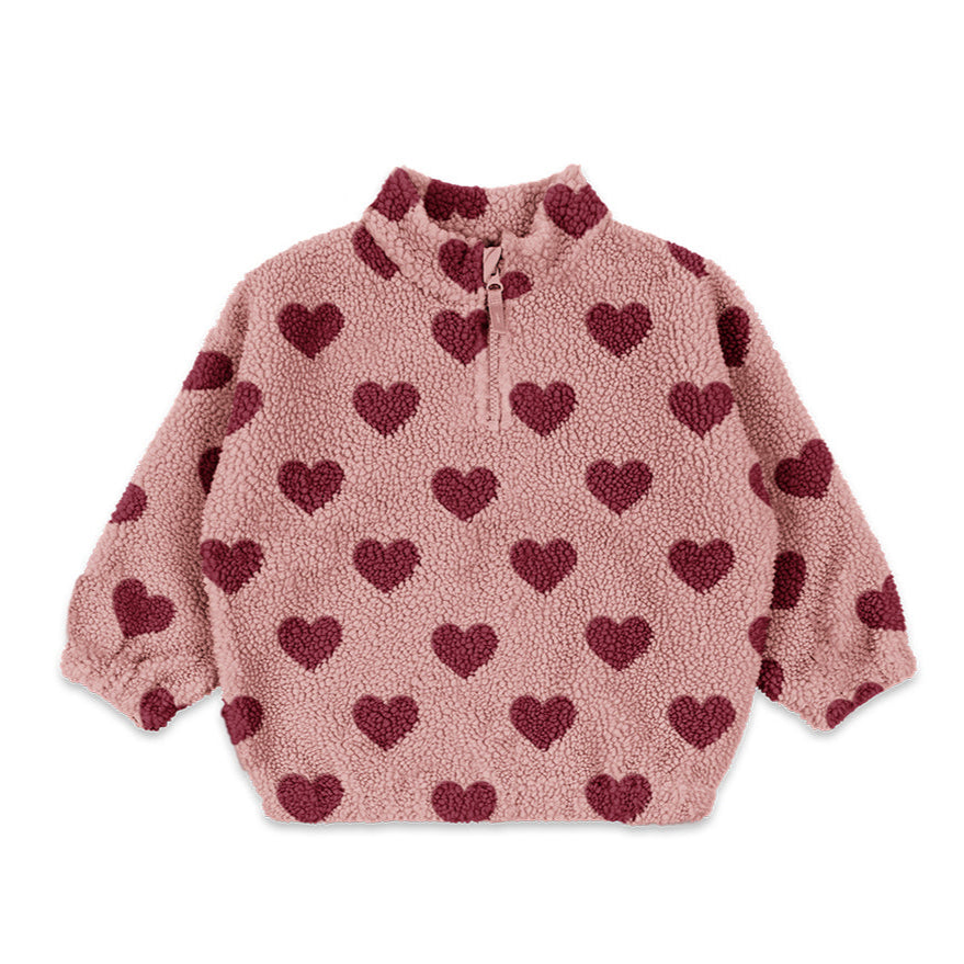 【Konges Sløjd】JODY TEDDY HALF ZIP GRS - COEUR MELLOW