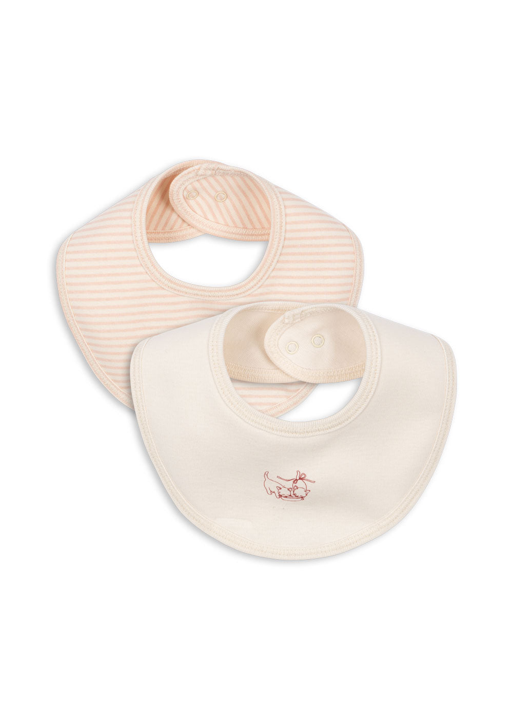 Konges Sløjd FIO STRIPE 2 PACK BIBS BLUSH MIX